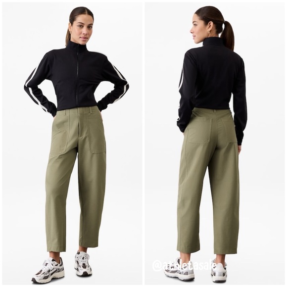 NWOT Athleta Skyline High Rise Barrel Leg Pant | Olive Branch - Picture 1 of 12
